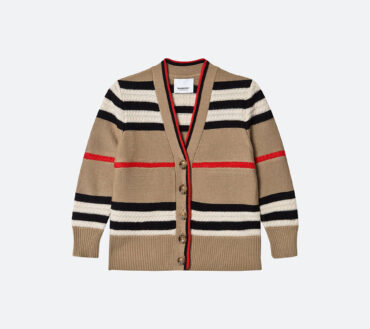 Stripe Cashmere Cardigan